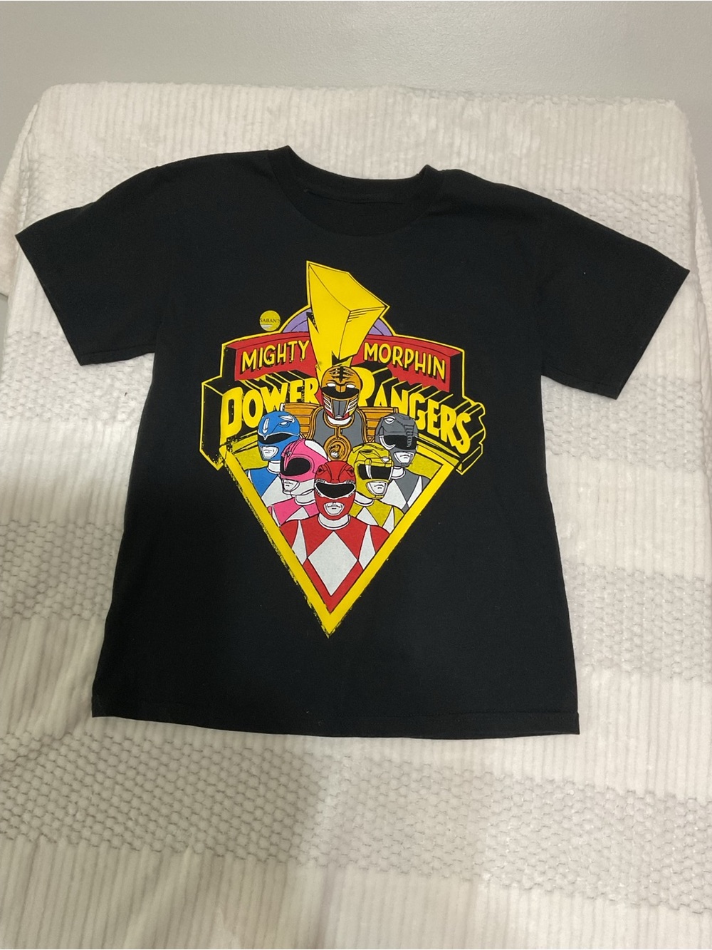 Power Ranger Black Kids Graphic Tee with Multicolor Rangers size 10-12
